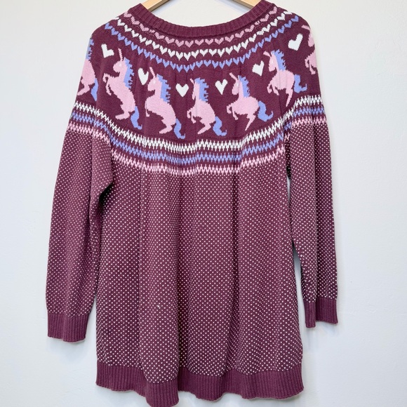 ModCloth Fair Isle Unicorn Pattern Novelty Print Mod Retro Pullover Knit Sweater - Picture 3 of 12